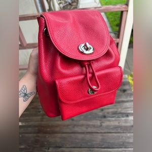 Red small coach backpack